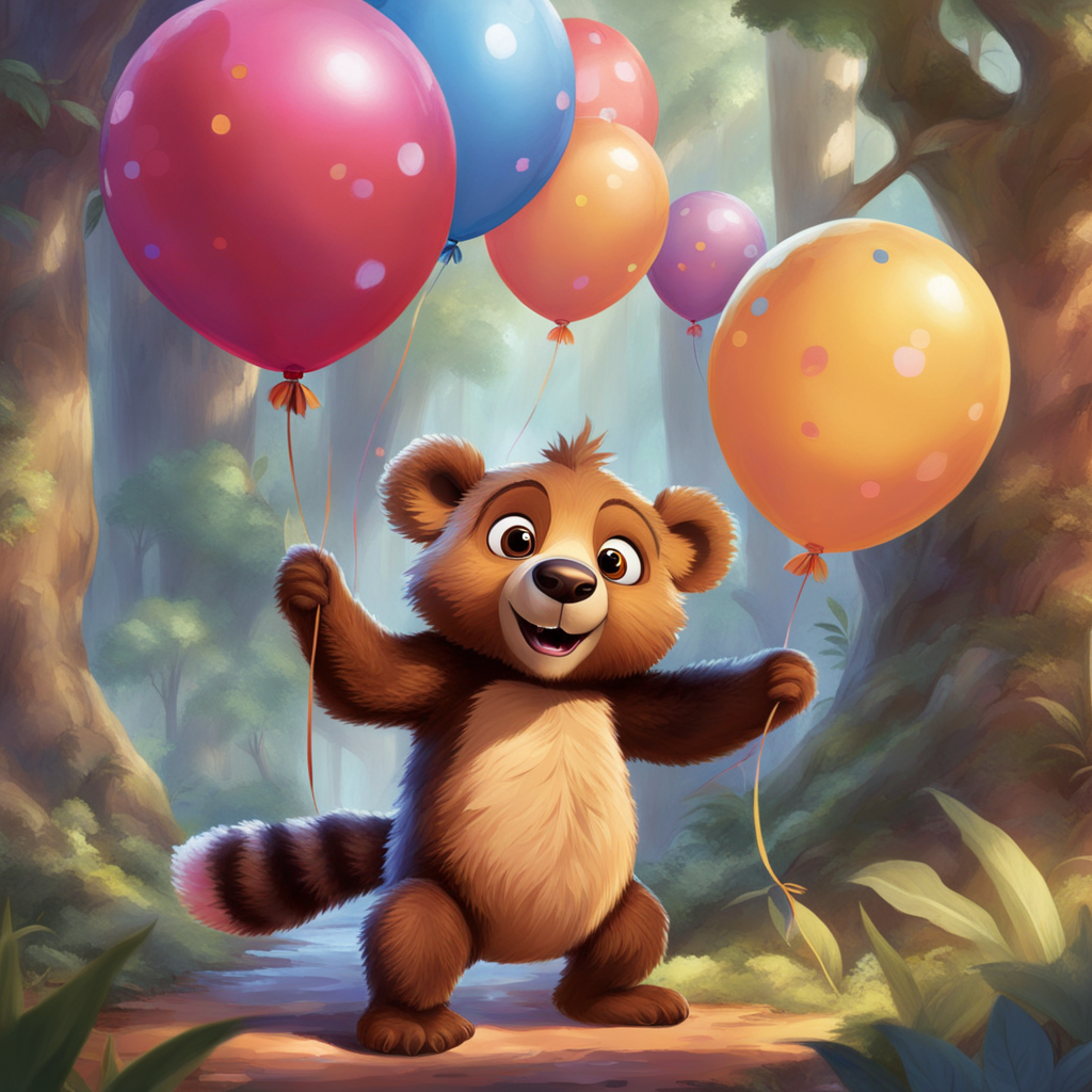 44913-4049327862-concept art breathtaking cute amazing little teddy brown bear and Lemur  play with balloons in fantasy world, Imaginarium,  magi.png